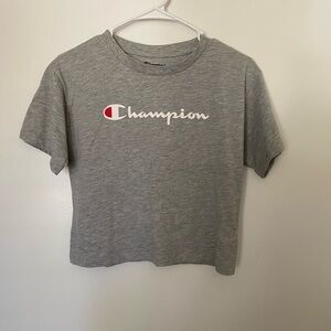 Champion Grey Fitted Crop Tee- Size Medium